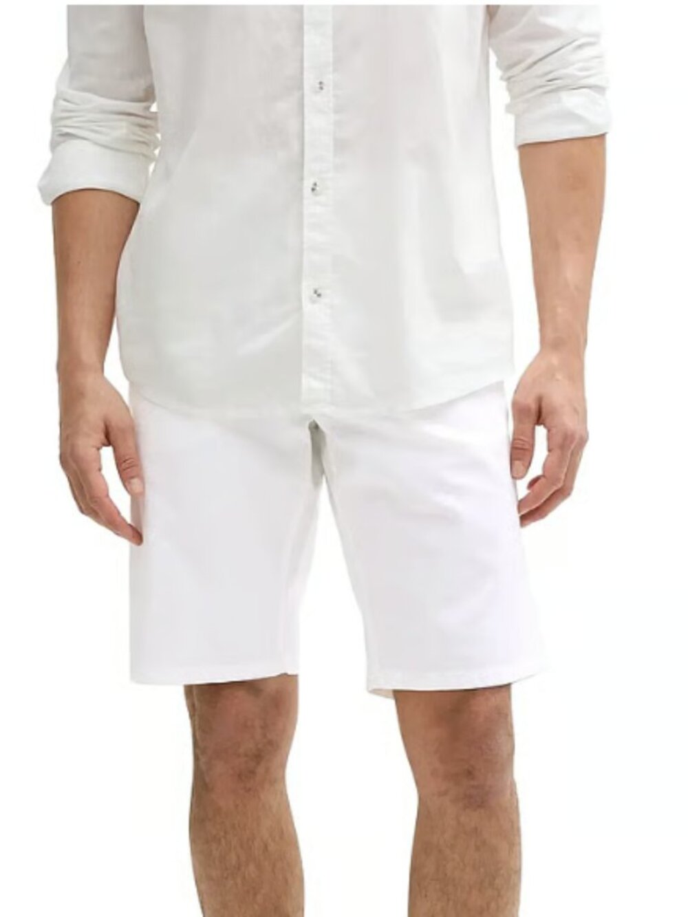 Tom Tailor Men's White Regular Linen Chino‎ Shorts Size W33 New